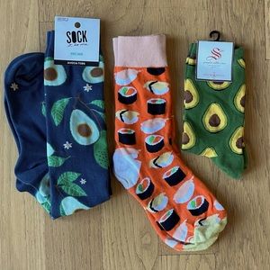 Assorted Food sock bundle. Women’s socks, NWT and like new.